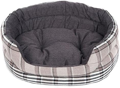 Favorite Small Circular Soft Warm Indoor Pet Puppy Dog Cushion Cat Sleeping Pad House Bed with Removable Mat, Gray S