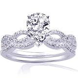 0.85 Ct Pear Shaped Diamond Split swirl Band Engagement Wedding Rings Pave Set