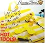 Hot Tools Beach COMBO (Ionic 1875 Watt Hair Dryer, Ceramic Mini Flat Iron & Beach Mat One size fits most (size 9) sandals tote bag.)