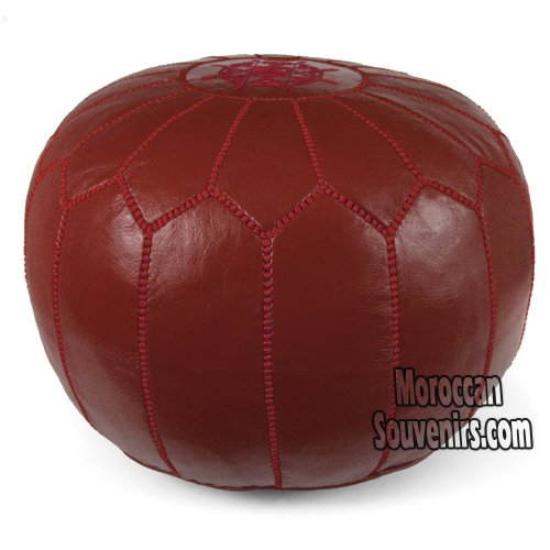 Moroccan Pouf, Pouffe, Ottoman, Poof, Color : Dark Red