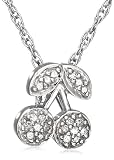 Sterling Silver Diamond Cherries Pendant