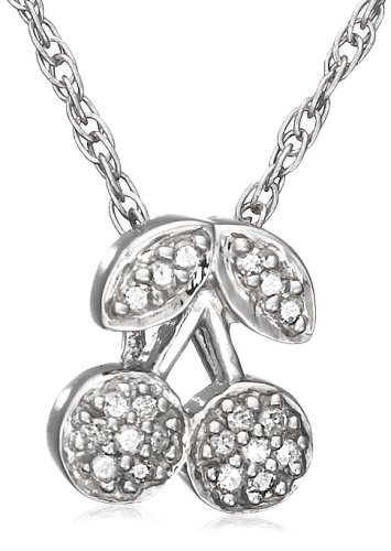 Sterling Silver Diamond Cherries Pendant