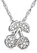 Sterling Silver Diamond Cherries Pendant