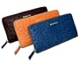 Kena Kai DataSafe Ostrich Embossed Zippered Wallet - Leather - Brown - Brown