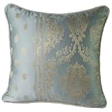 Elegant Decorative Pillow / Cushion Cover 18"x18" - Light Blue Jacquard