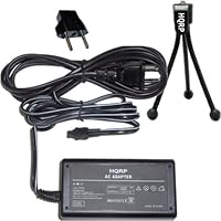 HQRP Replacement AC Power Adapter compatible with Sony HandyCam DCR-DVD103, DCR-DVD308, DCR-DVD105, DCR-DVD108, DCR-DVD203, DCR-DVD205, DCR-DVD305,Camcorder - plus HQRP Black Mini Tripod