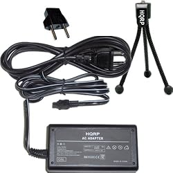 HQRP Replacement AC Power Adapter compatible with Sony HandyCam DCR-DVD103, DCR-DVD105, DCR-DVD108, DCR-DVD203, DCR-DVD205, DCR-DVD305, DCR-DVD308 Camcorder - (incl. USA Plug & Euro Adapter) plus HQRP Black Mini Tripod