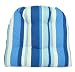 American Mills Bloomsbury Stripe Indoor/Outdoor Dining Chair Pad, Set of 2, Blue