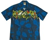 Hawaiian Shirts, Navy Blue Parrots