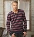 Blue Harbour North Coast Linen Blend Stripe V Neck Jumper