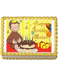 Grocery: Curious George Personalized Edible Cake Topper Image -- 1/4 Sheet