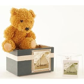 Lovable Plush Bear with Blue Gift Box + Gift Card
