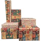 Retro Prints CHRISTMAS KRAFT WRAPPING PAPER (30 inches x 15 feet)