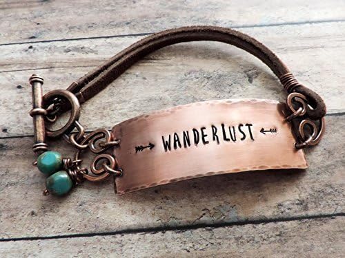 Wanderlust Copper and Leather Bracelet