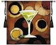 Martini Cocktail Tapestry Wallhanging Comes With Wall Hanging Rod and Tassels