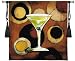 Martini Cocktail Tapestry Wallhanging Comes With Wall Hanging Rod and Tassels
