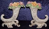 Capodimonte Pair of Cornucopia Centerpieces
