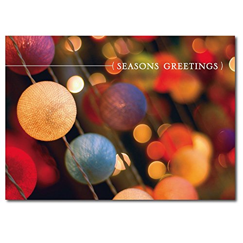 Christmas Holiday Card H7048. A box set of 25 cards featuring strings of holiday bulbs and balls and a message of “Season’s Greetings”. This colorful design has been a business-to-business best seller for years. Company’s wish a “joyous holiday and Happy New Year” to both employees and clients. Your satisfaction is guaranteed.
