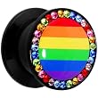 1/2" Rainbow Flag Acrylic Stash Plug