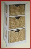 Storage chest Wood and banana leaf 3 drawer chest