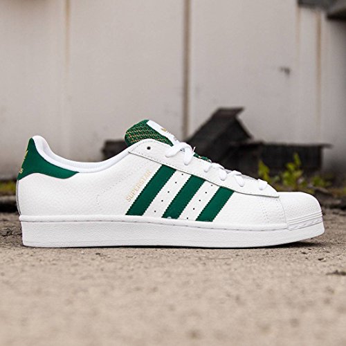 Adidas Mens Superstar White/Green-Gold Leather