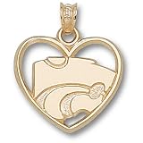 Kansas State University Powercat Heart Pendant (14kt)