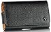 Alcatel One Touch Fierce Horizontal Side Load Napa Leather Case Pouch Built in Magnetic Flap with Clip Made with Leather Interior Material Black