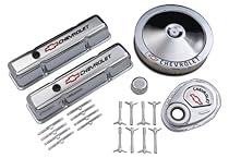 Hot Sale Proform 141-900 Chrome Engine Dress-Up Kit with Black Chevrolet/Red Bowtie Logo for Small Block Chevy