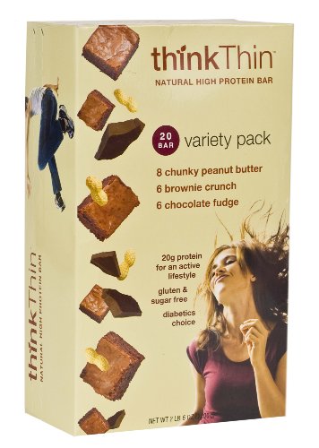 thinkThin Variety Pack, 2.1-Ounce Bars (Pack of 20)