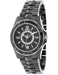 Swiss Precimax Womens SP13167 Fiora Black Dial Black Ceramic Band Watch