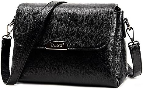 LoriLi Women's Soft PU Leather Inspiration Shoulder Crossbody Bag(Black)