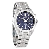 Seiko Men039s SMY111 Stainless Steel Kinetic Blue Dial Watch on sale