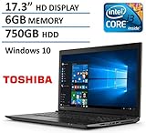 Toshiba Satellite 17.3-Inch Laptop (Intel Core i3 Processor, 6GB Ram, 750GB Hard Drive, DVD Burner, HDMI, Bluetooth, WiFi, Windows 10)