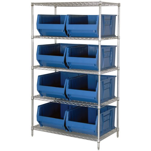 Large 36 Stack Container Chrome Wire Shelving Unit - WR5-993 [Misc.]