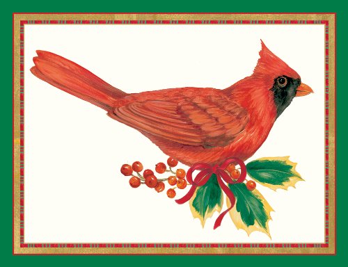 Caspari Holiday Cards, "Red Cardinal" Design, Box of 20 Christmas Cards with Envelopes Caspari Holiday Cards, "Red Cardinal" Design, Box of 20 Christmas Cards with Envelopes