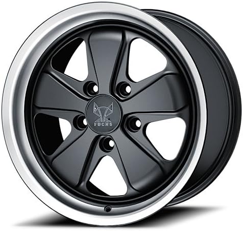 Fuchs Genuine Original Porsche Rear: 19x11 5x130 51 Offset 71.5 Satin Black w/ Anodized Lip