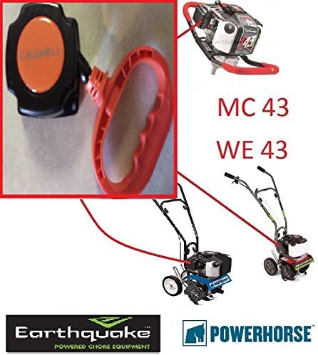 Pull Start Starter Recoil Replace for Earthquake / Powerhorse E43 MC43 WE43 Earth Auger Handle Recoil Assy 300430 ... (4.75" "FULL WRAP AROUND", ORANGE)