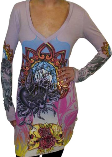 ... Neck Rose Skull Heart Tattoo Shirt Tee Top Tunic new bathing suits ... Neck Rose Skull Heart Tattoo Shirt Tee Top Tunic new bathing suits