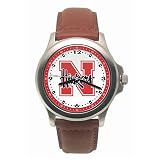 Nebraska Cornhuskers Mens NCAA Rookie Watch (Leather Band)