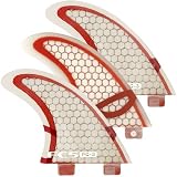 FCS PC-3 Performance Core Surfboard Tri Fin Set - Red/Clear
