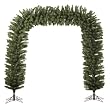 Huge 9' x 8' Pre-Lit Green Pine Artificial Christmas Archway - Clear Lights