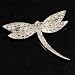 Classic Swarovski Crystal Dragonfly Brooch (Silver Tone) image 3