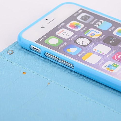 Friendscases Stylish Peace Symbol Stripe Pattern Folding Stand Flip Case Cover Skin Protector with Cards Holder Wallet for iPhone 6 4.7 inch