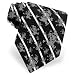 Skull Stripe Extra Long Tie by Wild Ties - Black Microfiber