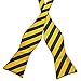Pensee Mens Self Bow Tie Gold Stripe Jacquard Woven Silk Bow Ties-Various Colors