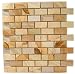 1x2 BRICK TEAKWOOD MARBLE Polished Mosaic Tile Meshed on 12x12 sheets - FREE SHIPPING...