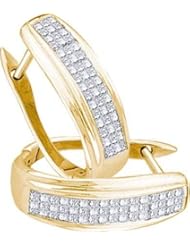 14KT Yellow Gold 0.50 CTW Diamond Invisible Hoops