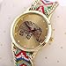 Towallmark(TM)Women Elephant Pattern Weaved Rope Band Bracelet Quartz Dialwatch Gift (Colorful)