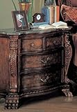 YT Furniture ZA6803N - Zachary Night Stand with Marble Top (Cherry/Aged Bla ....