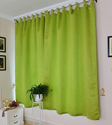 Ukeen One Pair, 2 PCS Lined Jacquard Blackout Curtains/drapes , Dual Style ,Pinch Pleat and Rod Pocket ,90inch Length ,Green (90''wx90''l)
